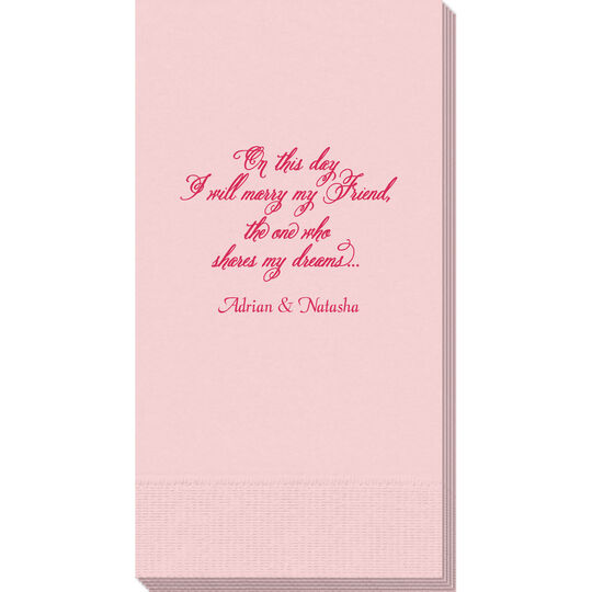 Elegant Marry My Friend Guest Towels